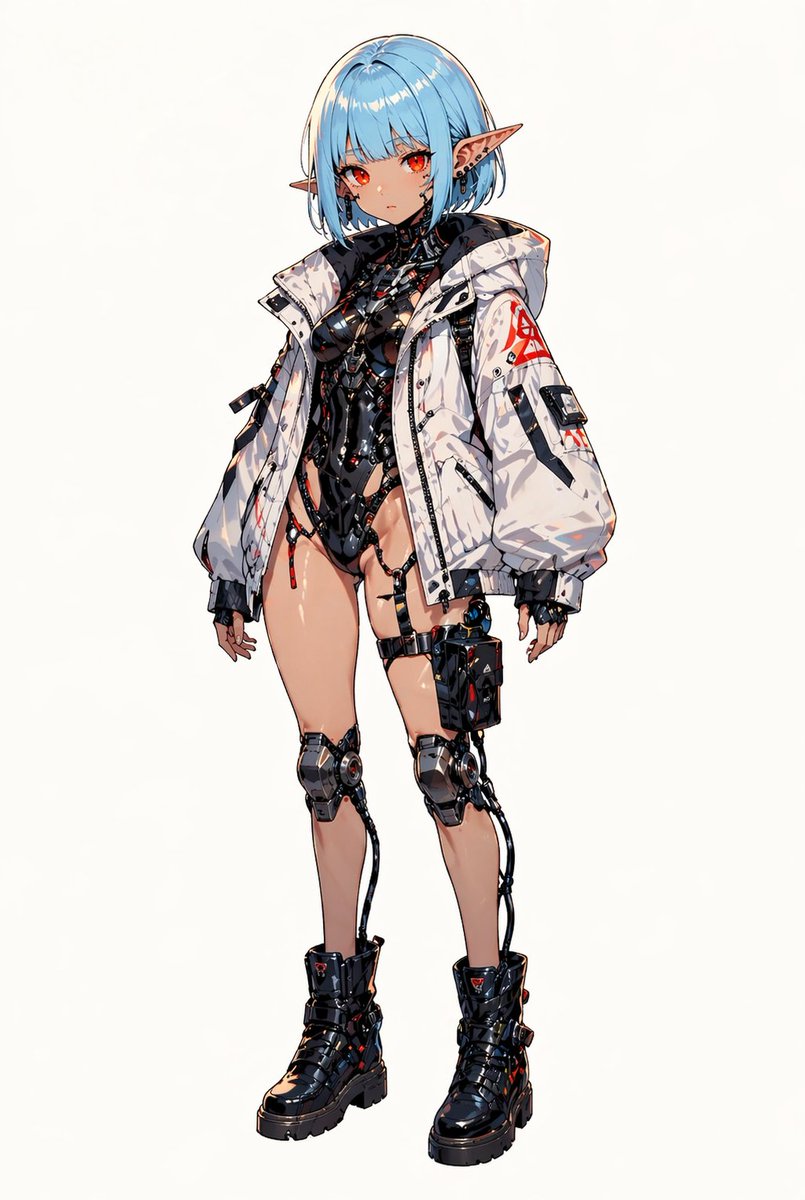 Cyberpunk Elf Girl Full Body Portrait — GPT Image 2 image prompt example