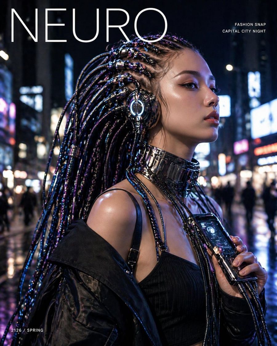 Cyberpunk Fashion Cover — GPT Image 2 image prompt example