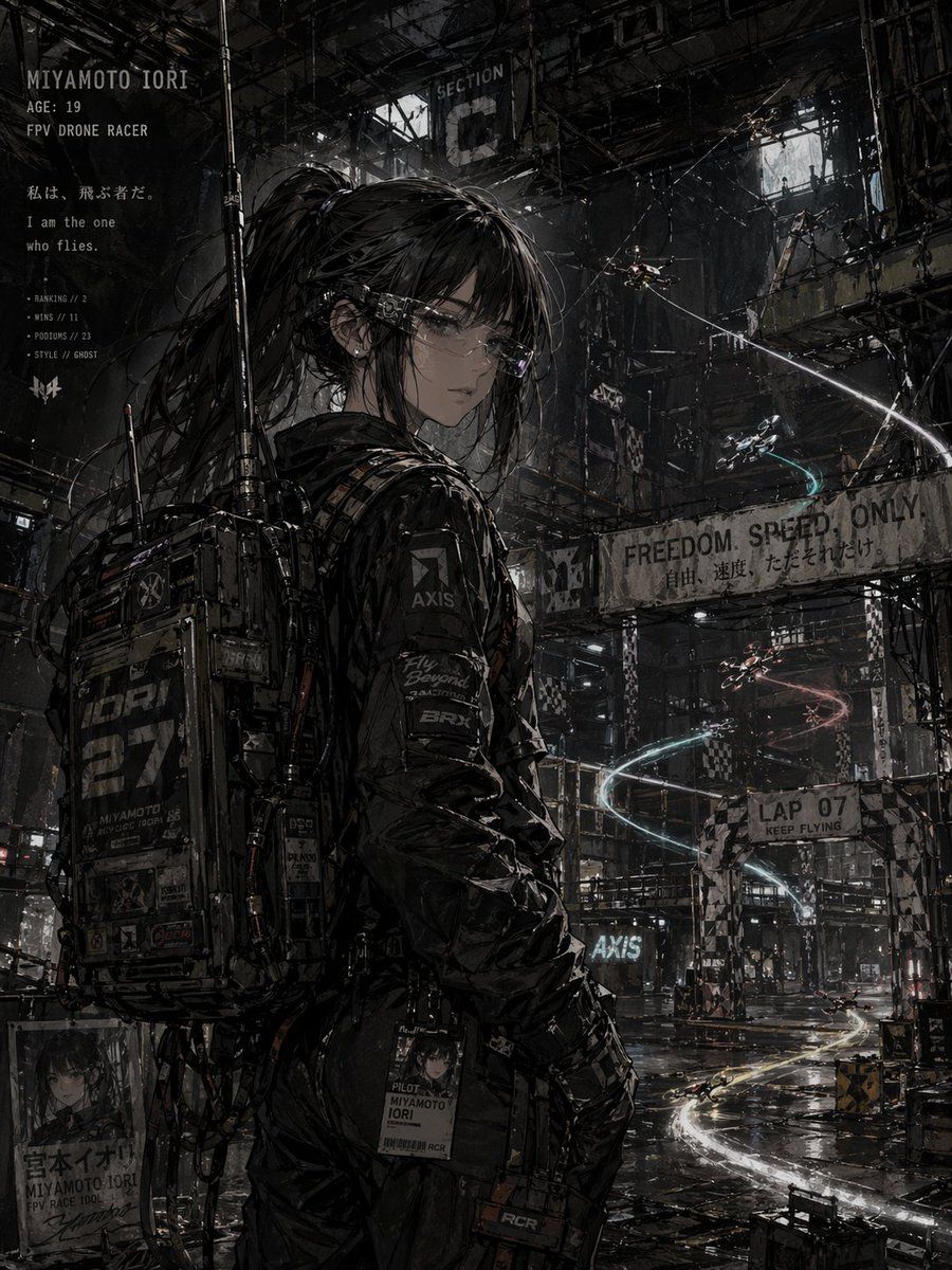 Cyberpunk Fpv Drone Racer Poster — GPT Image 2 image prompt example