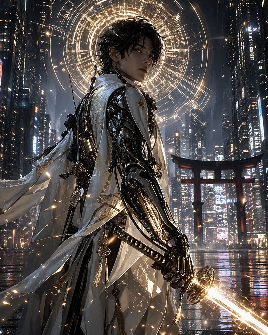 Cyberpunk Izanagi Divine Warrior — GPT Image 2 image prompt example