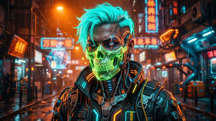 Cyberpunk Neon Alley Portrait — GPT Image 2 image prompt example