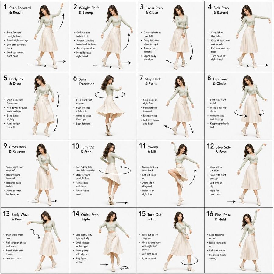 Dance Choreography Sheet — GPT Image 2 image prompt example