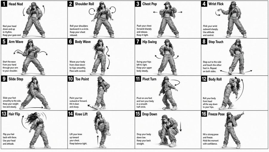 Dance Movement Reference Sheet by @OlivioSarikas — GPT Image 2 image prompt example
