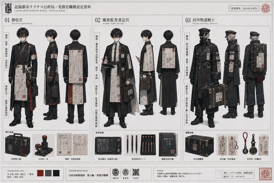 Dark Fantasy Bureau Role Sheet — GPT Image 2 image prompt example