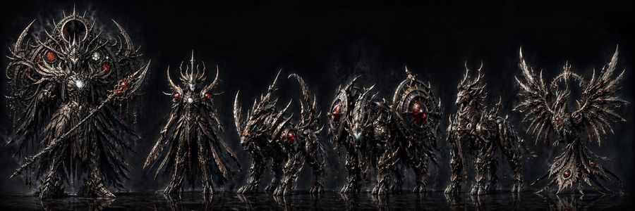 Dark Fantasy Combining Mecha Lineup — GPT Image 2 image prompt example