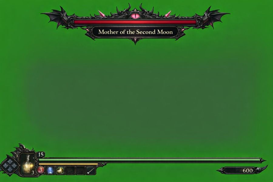 Dark Fantasy Game Hud On Green Screen — GPT Image 2 image prompt example