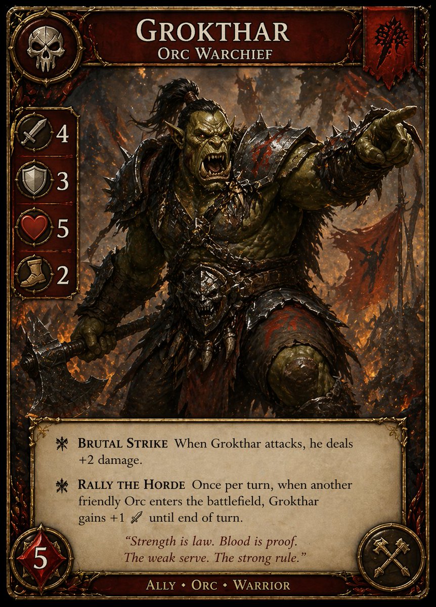 Dark Fantasy Orc Warchief Tcg Card — GPT Image 2 image prompt example