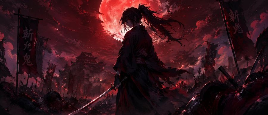 Dark Fantasy Samurai Battlefield — GPT Image 2 image prompt example