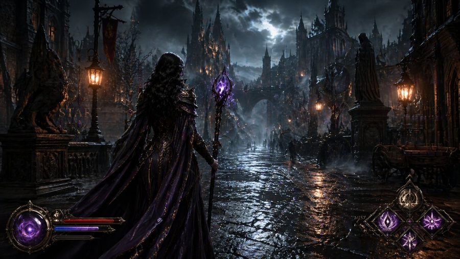 Dark Medieval Sorceress Scene — GPT Image 2 image prompt example