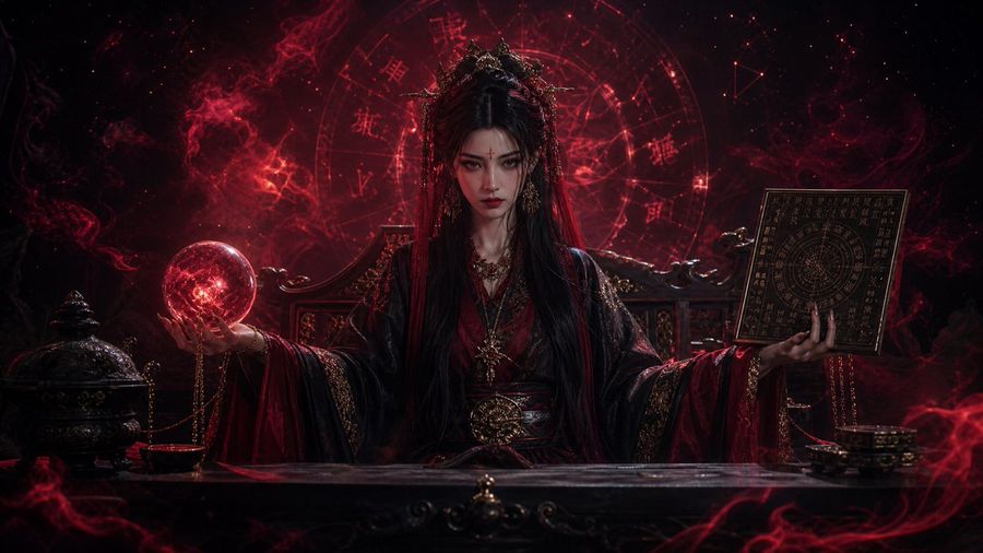 Dark Queen Diviner Cinematic Portrait — GPT Image 2 image prompt example