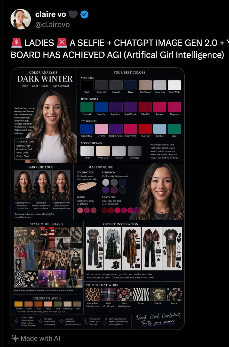Dark Winter Color Analysis Tweet — GPT Image 2 image prompt example