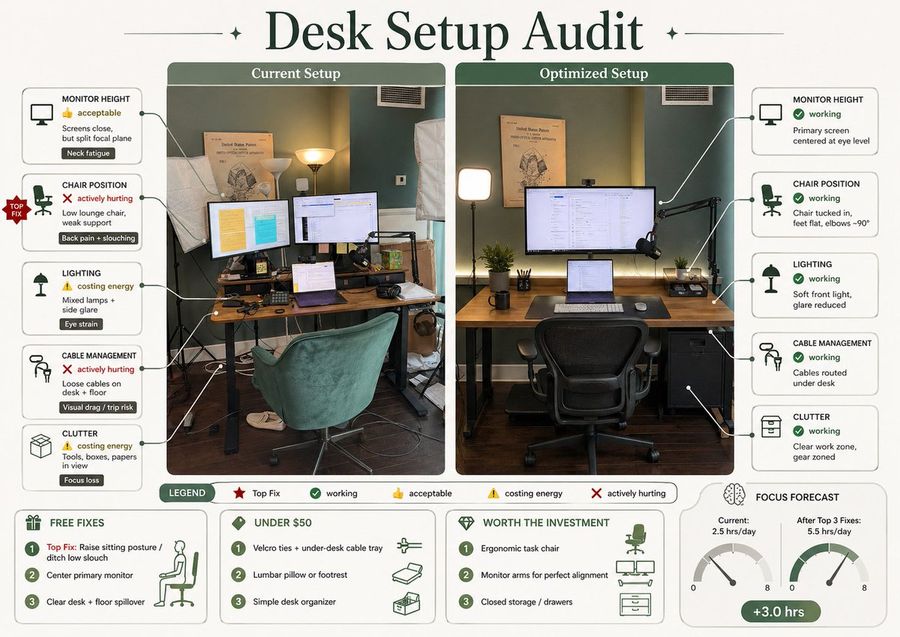 Desk Setup Audit — GPT Image 2 image prompt example