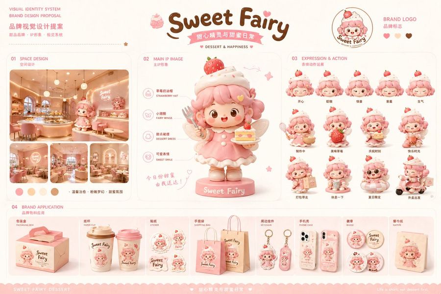 Dessert Brand Visual Identity Proposal Board — GPT Image 2 image prompt example