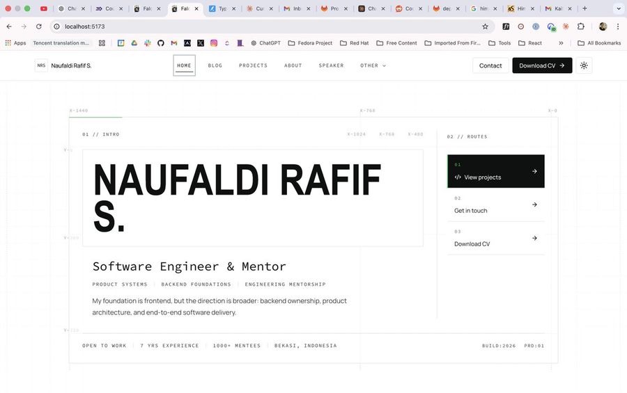 Developer Portfolio Homepage — GPT Image 2 image prompt example