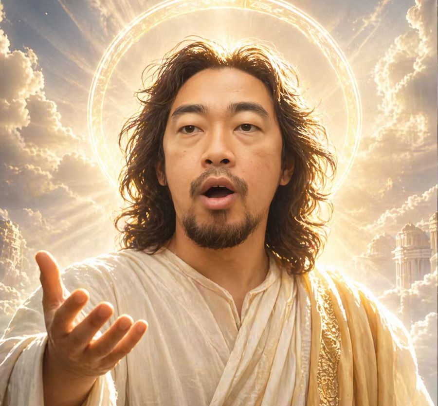 Divine Halo Portrait With Obscured Face — GPT Image 2 image prompt example