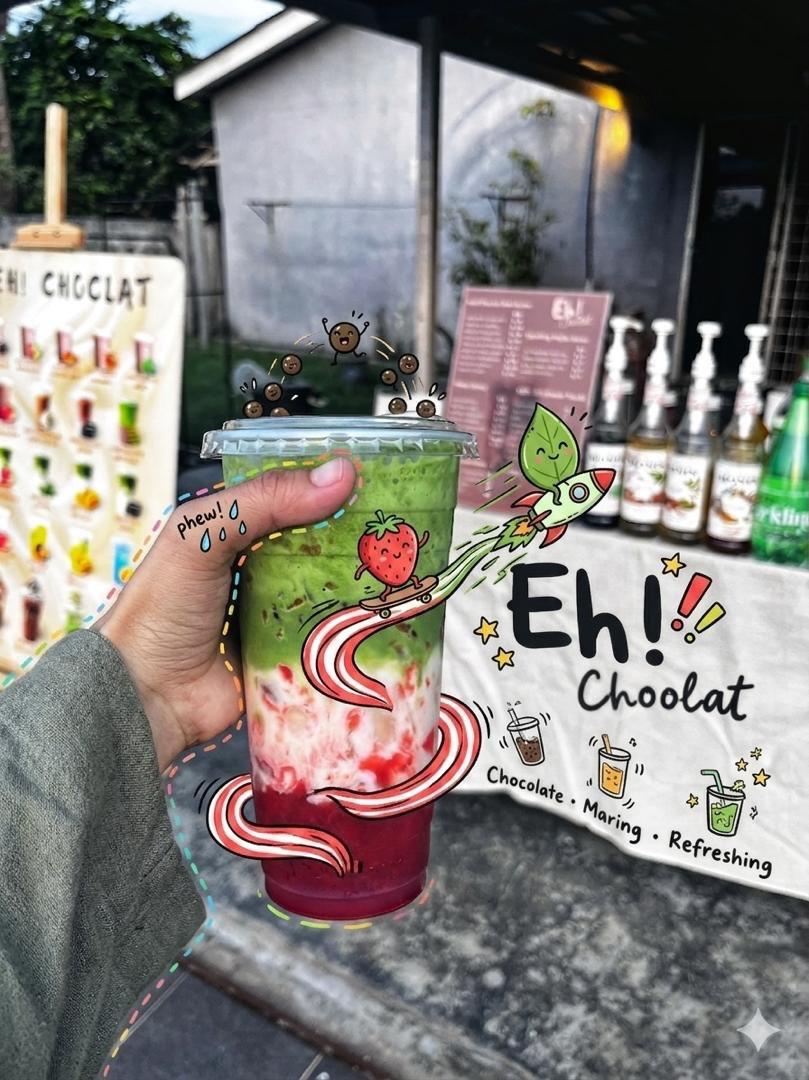 Doodled Matcha Drink Photo — GPT Image 2 image prompt example