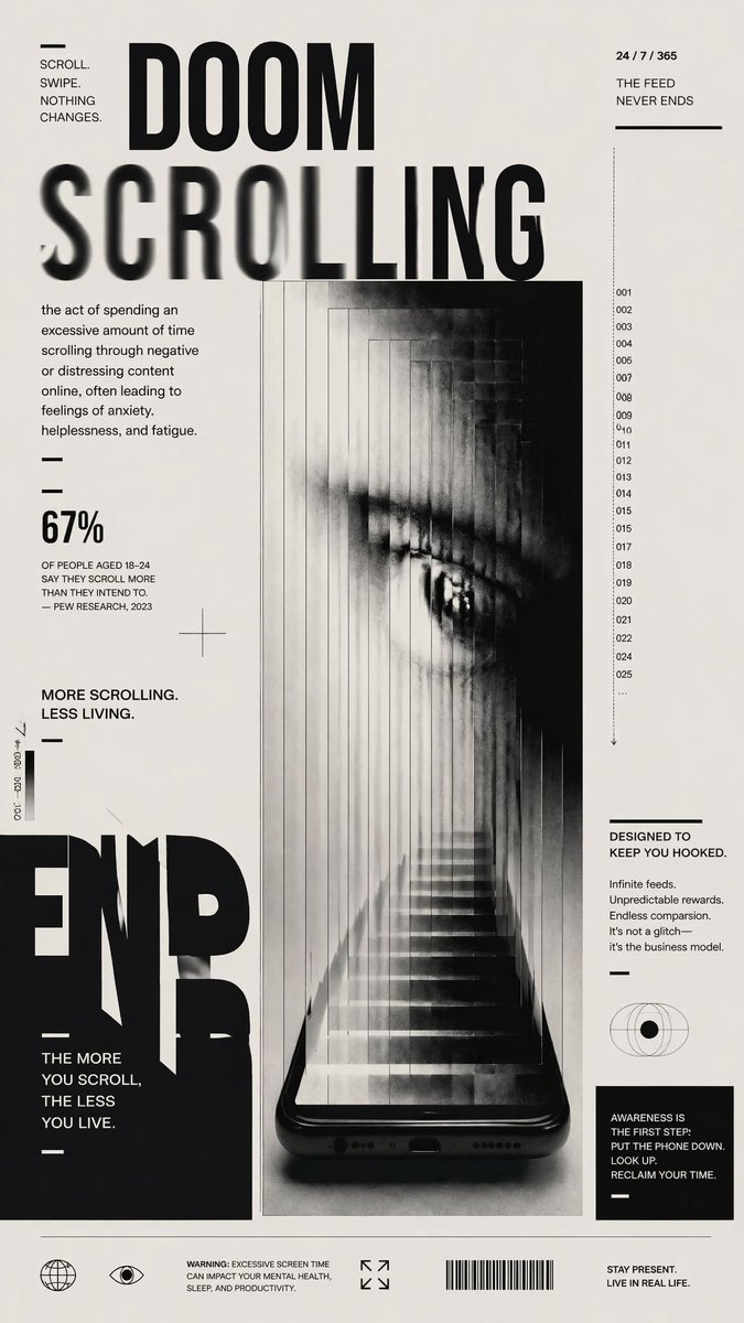 Doomscrolling Editorial Poster — GPT Image 2 image prompt example