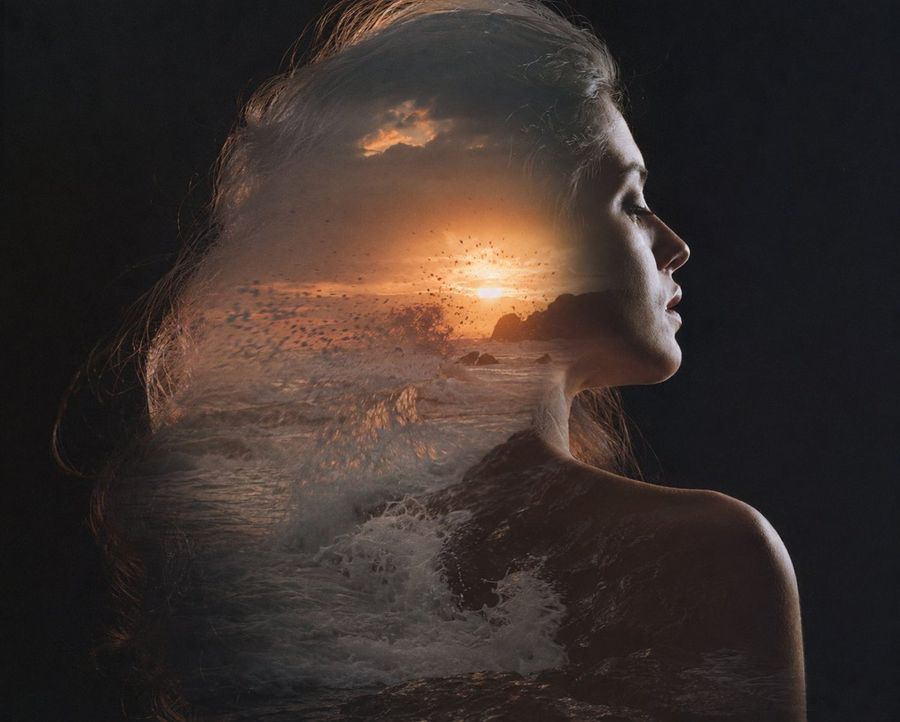 Double Exposure Ocean Portrait — GPT Image 2 image prompt example