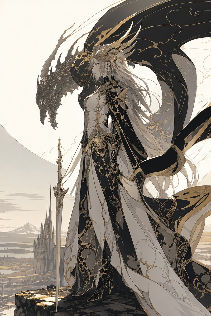 Dragon Queen In Black And Gold — GPT Image 2 image prompt example