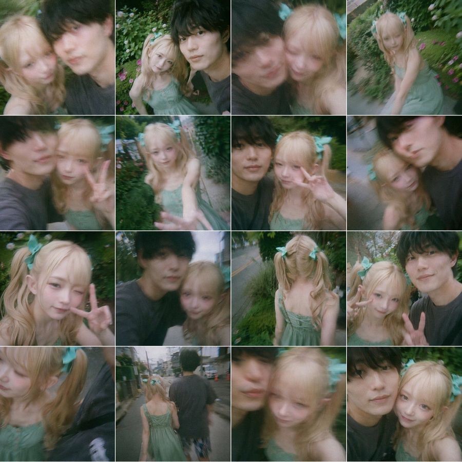 Dreamy 16 Photo Couple Walk Collage — GPT Image 2 image prompt example