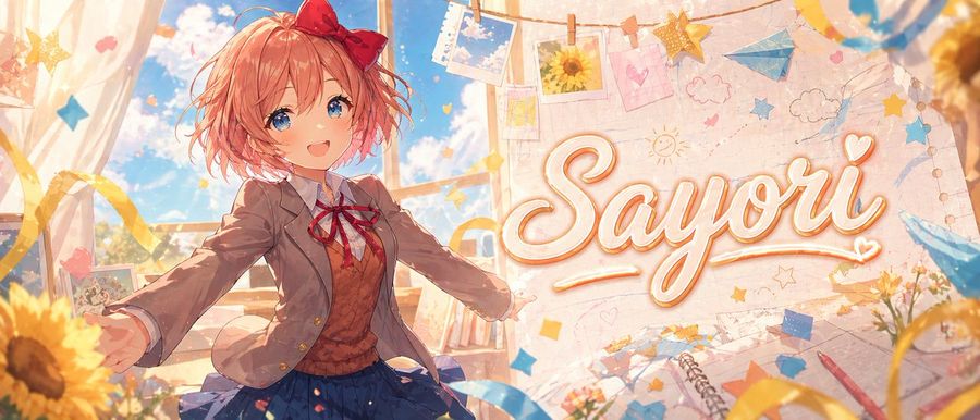 Dreamy Anime Sayori Banner — GPT Image 2 image prompt example