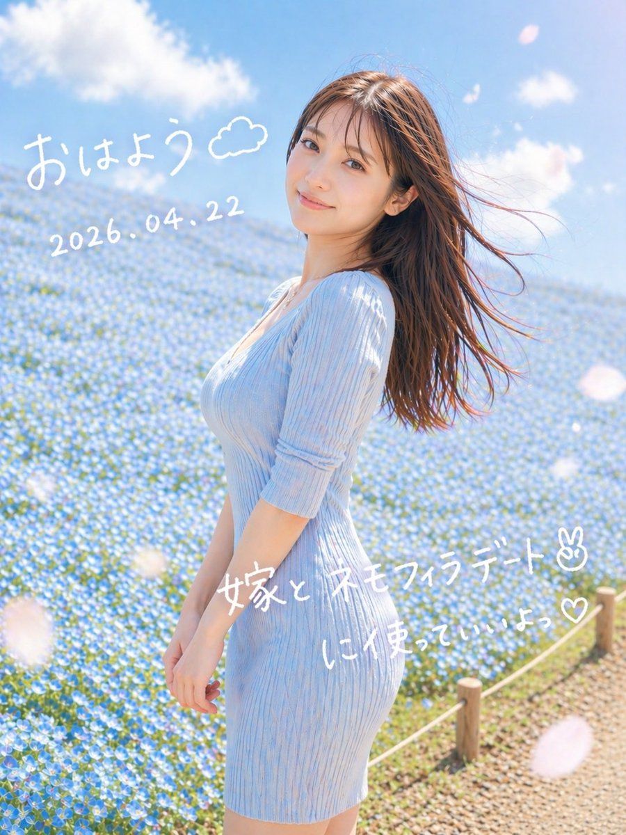 Dreamy Nemophila Date Portrait — GPT Image 2 image prompt example