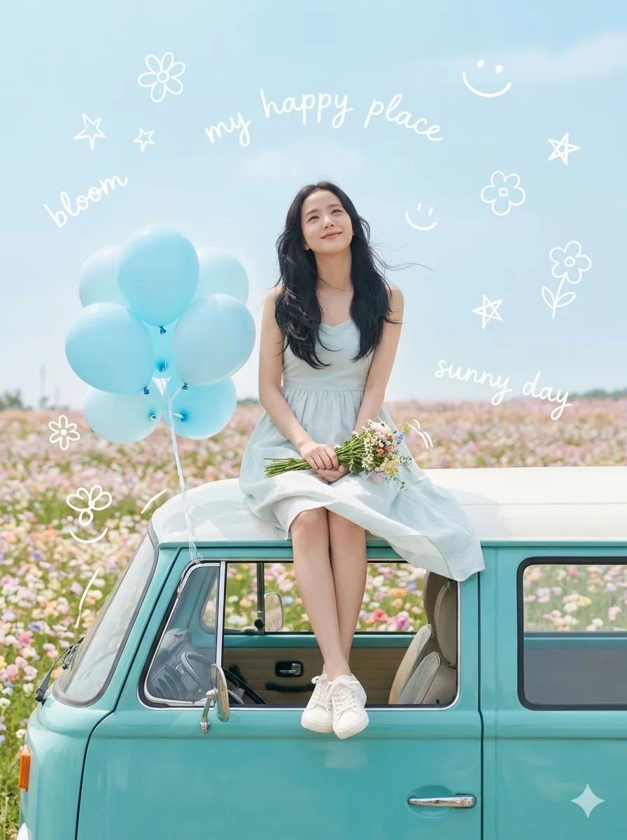 Dreamy Van Flower Field — GPT Image 2 image prompt example