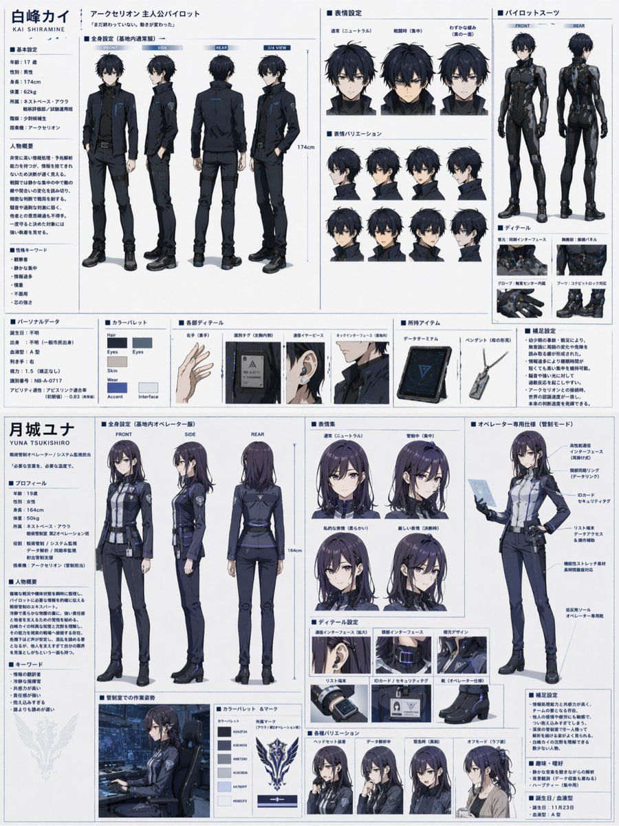 Dual Sci Fi Character Sheet — GPT Image 2 image prompt example
