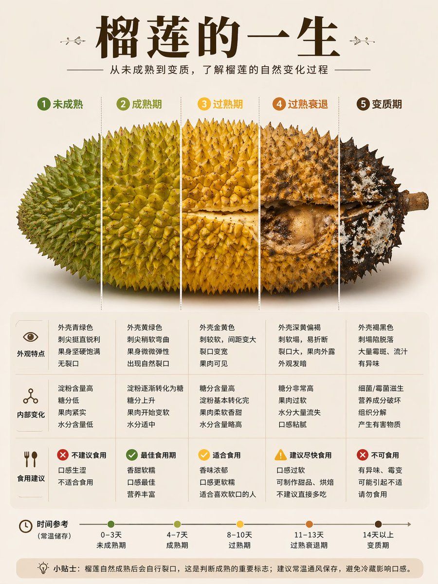 Durian Ripening Lifecycle Infographic — GPT Image 2 image prompt example