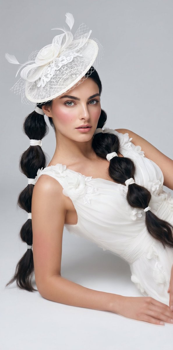 Editorial Bridal Portrait With Fascinator — GPT Image 2 image prompt example