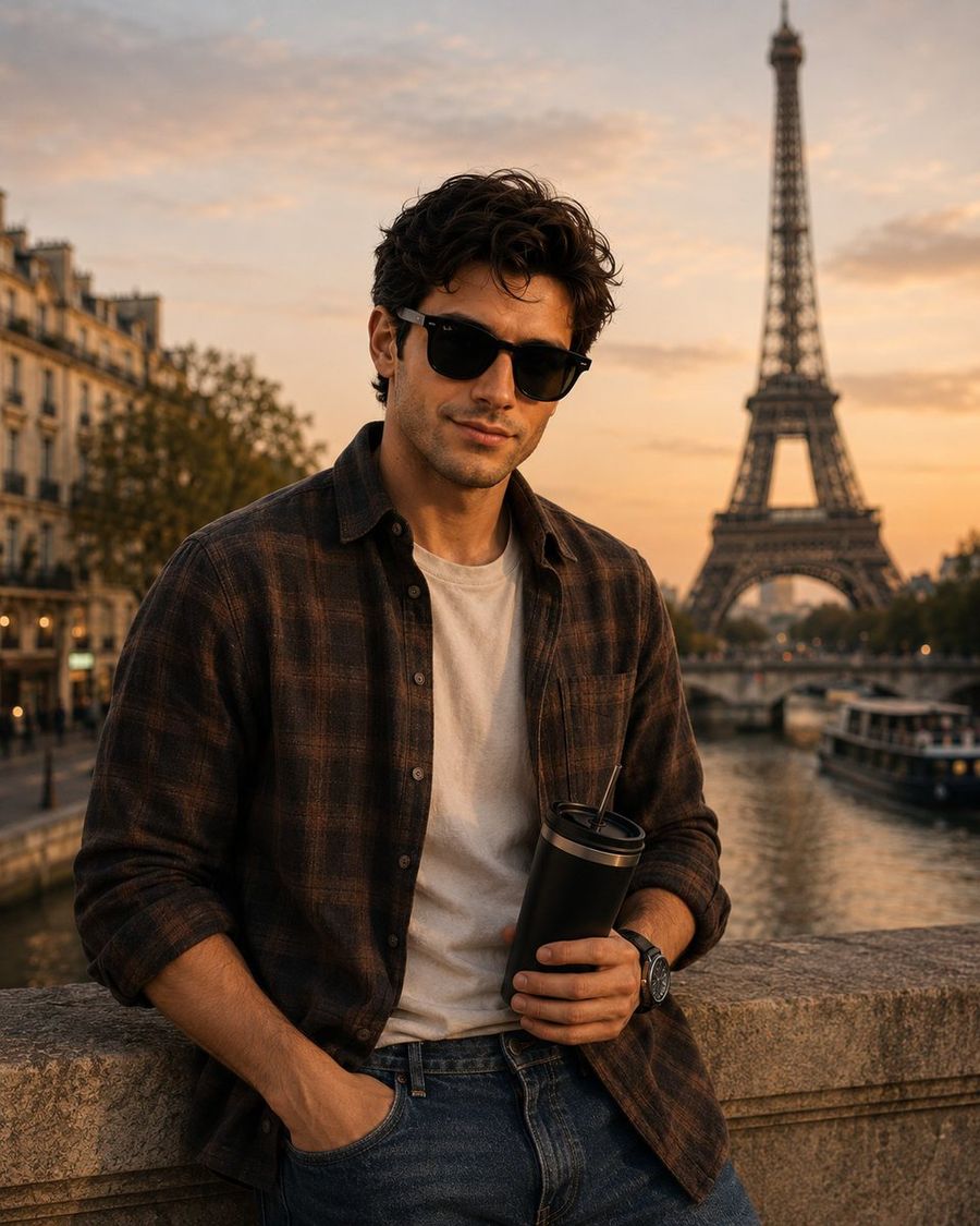 Eiffel Tower Golden Hour Portrait — GPT Image 2 image prompt example
