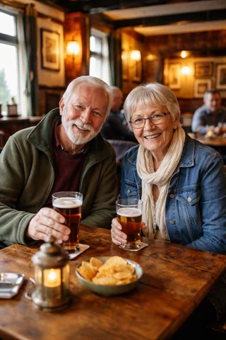Elderly Couple Pub Snapshot — GPT Image 2 image prompt example