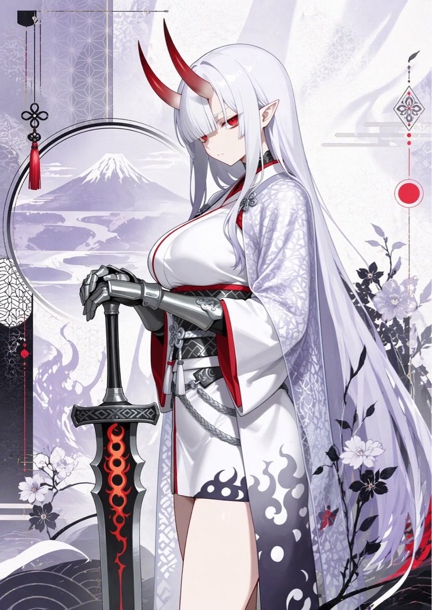 Elegant Oni Warrior Portrait — GPT Image 2 image prompt example