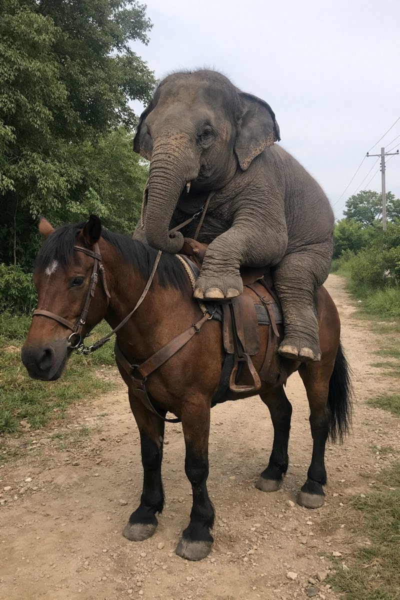 Elephant Riding A Horse — GPT Image 2 image prompt example