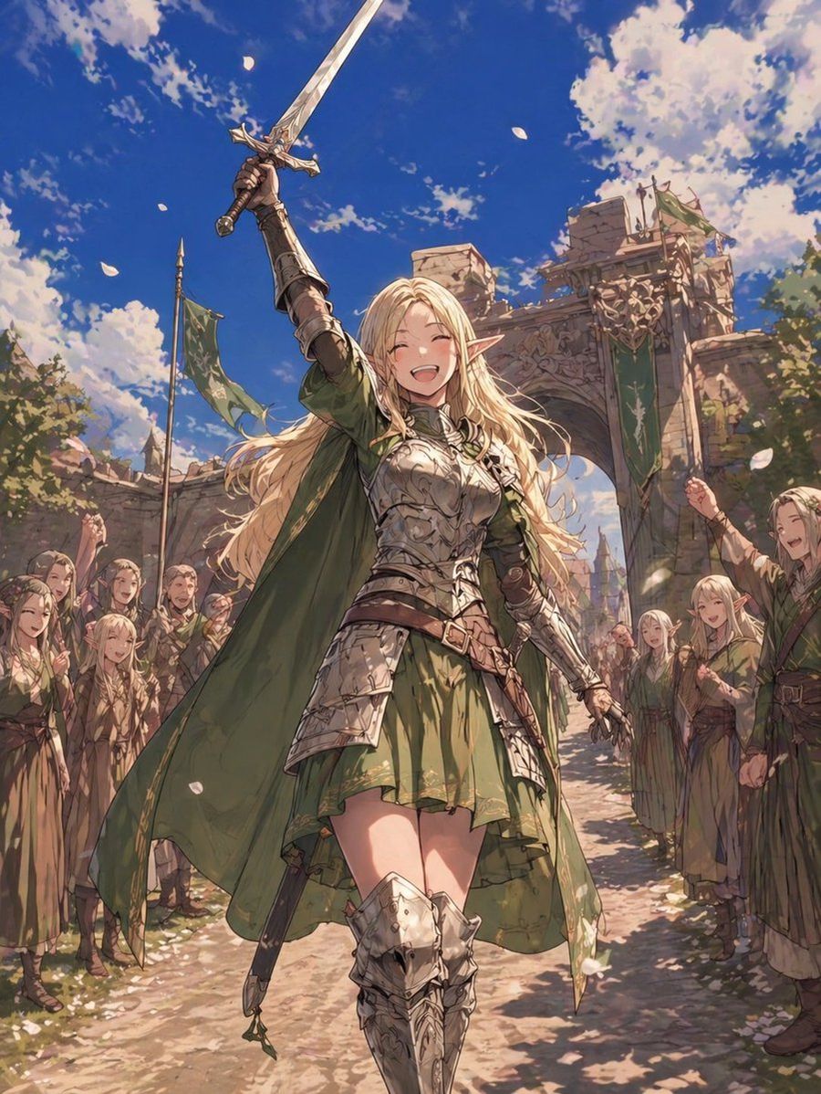 Elf Knight Victory Parade — GPT Image 2 image prompt example