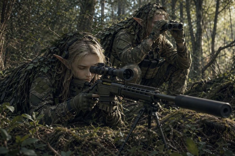 Elf Sniper Team In Forest Ambush — GPT Image 2 image prompt example