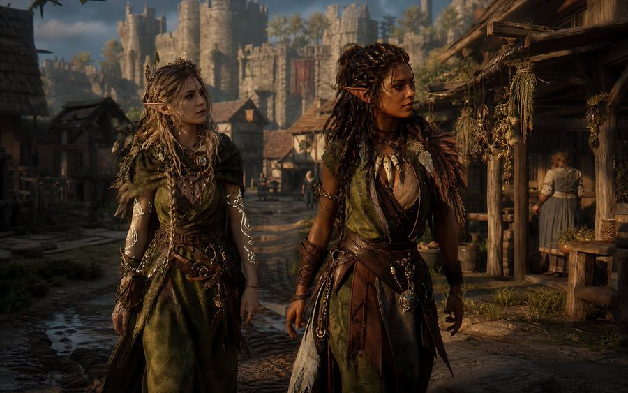 Elven Adventurers Medieval Village — GPT Image 2 image prompt example