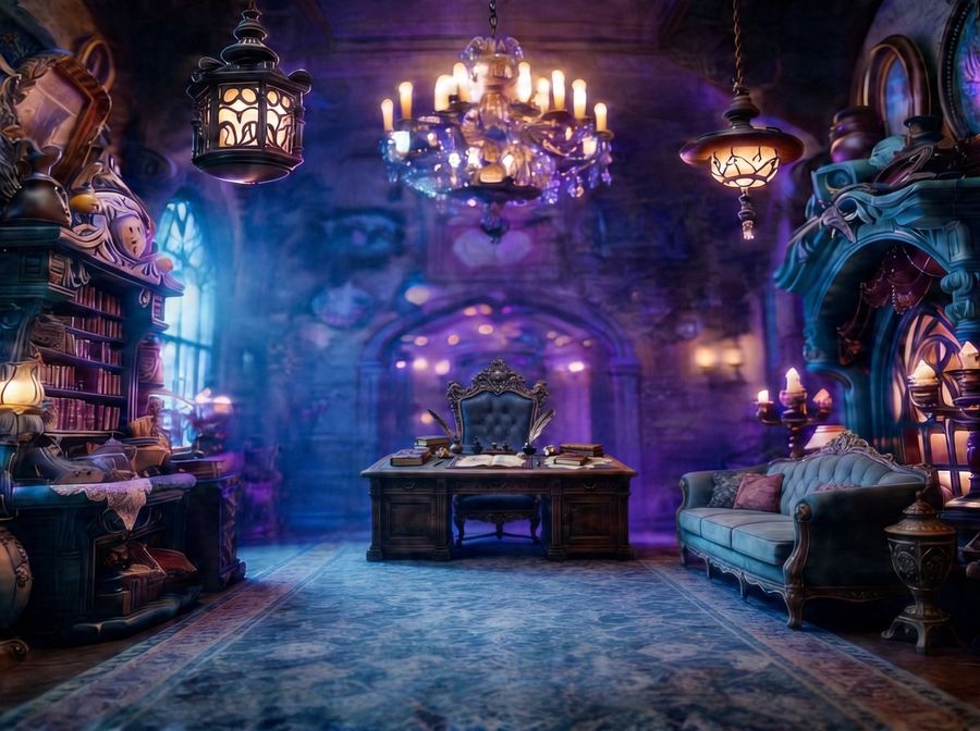 Enchanted Gothic Study Interior — GPT Image 2 image prompt example