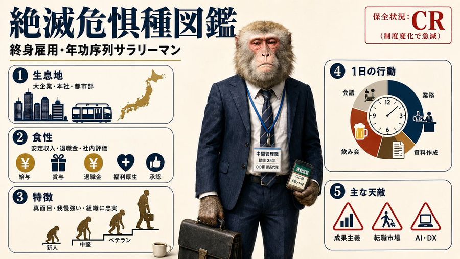 Endangered Salaryman Infographic — GPT Image 2 image prompt example