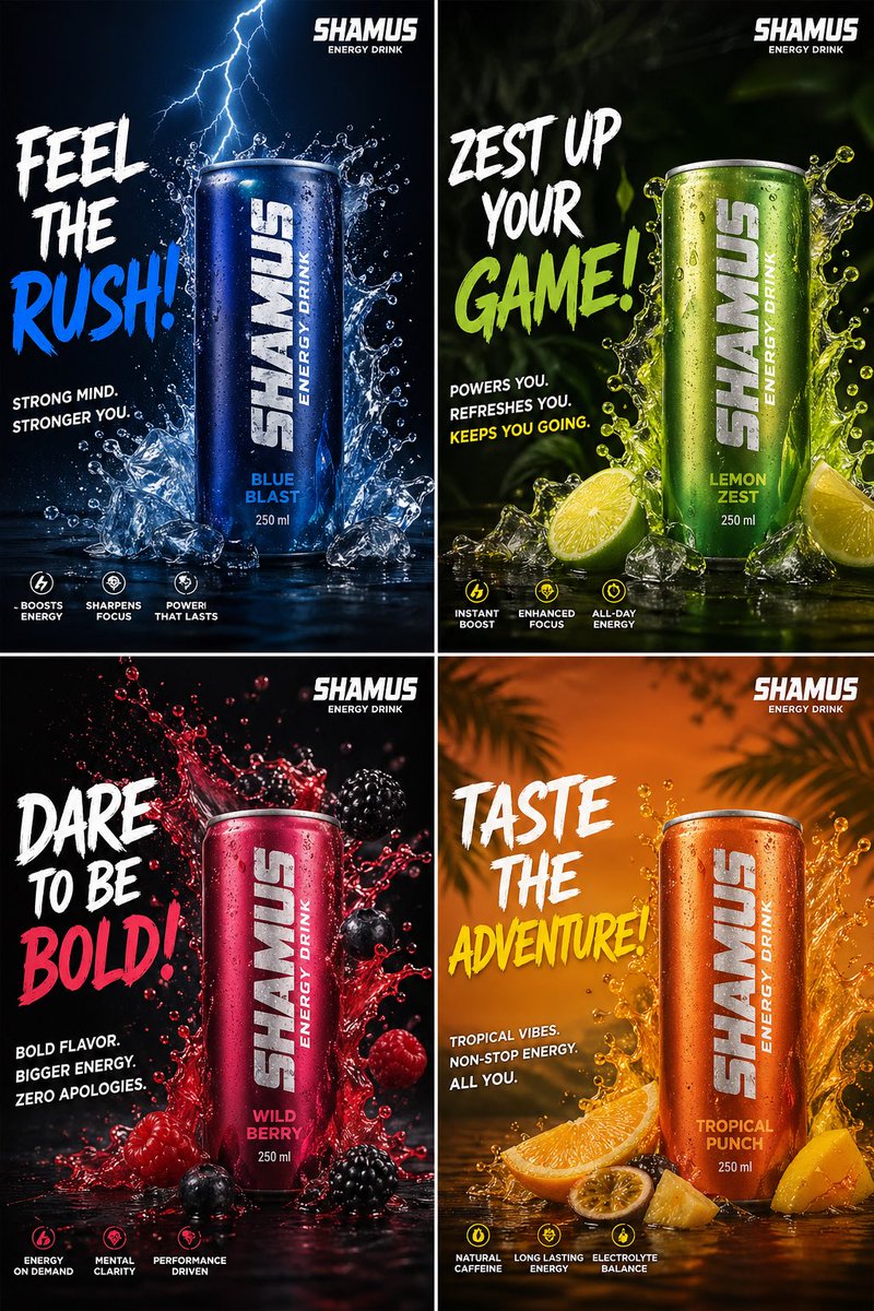 Energy Drink Brand Instagram Creatives — GPT Image 2 image prompt example