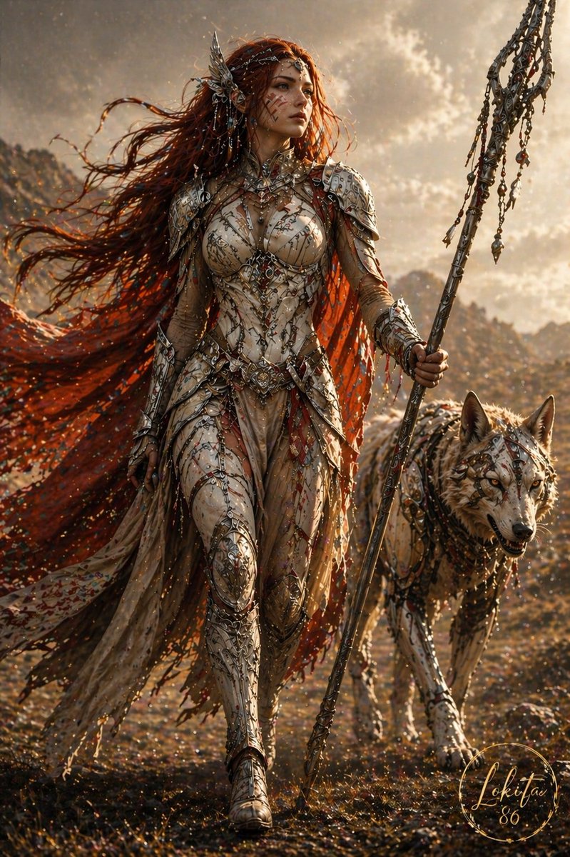 Epic Fantasy Warrior And Wolf — GPT Image 2 image prompt example