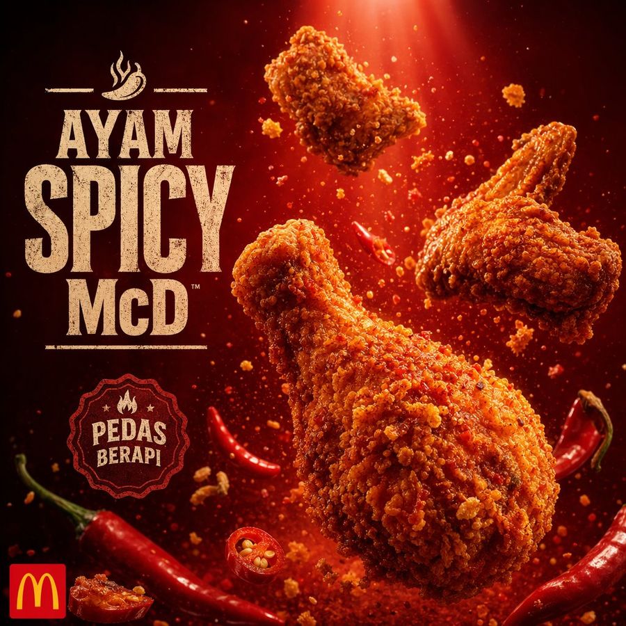 Explosive Fried Chicken Advertisement — GPT Image 2 image prompt example