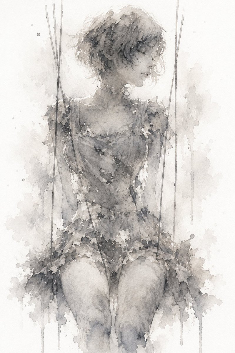 Faceless Marionette Watercolor — GPT Image 2 image prompt example