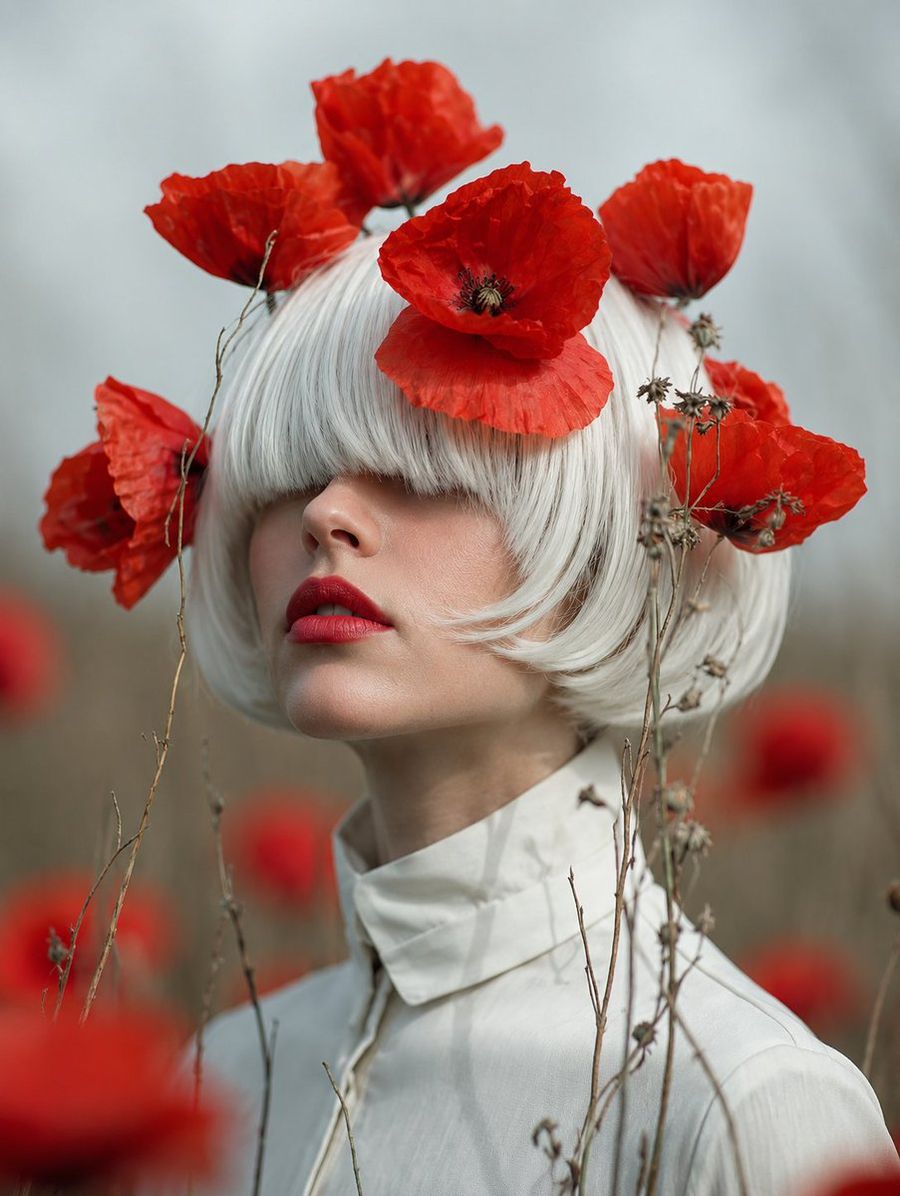 Faceless Red Poppy Portrait — GPT Image 2 image prompt example