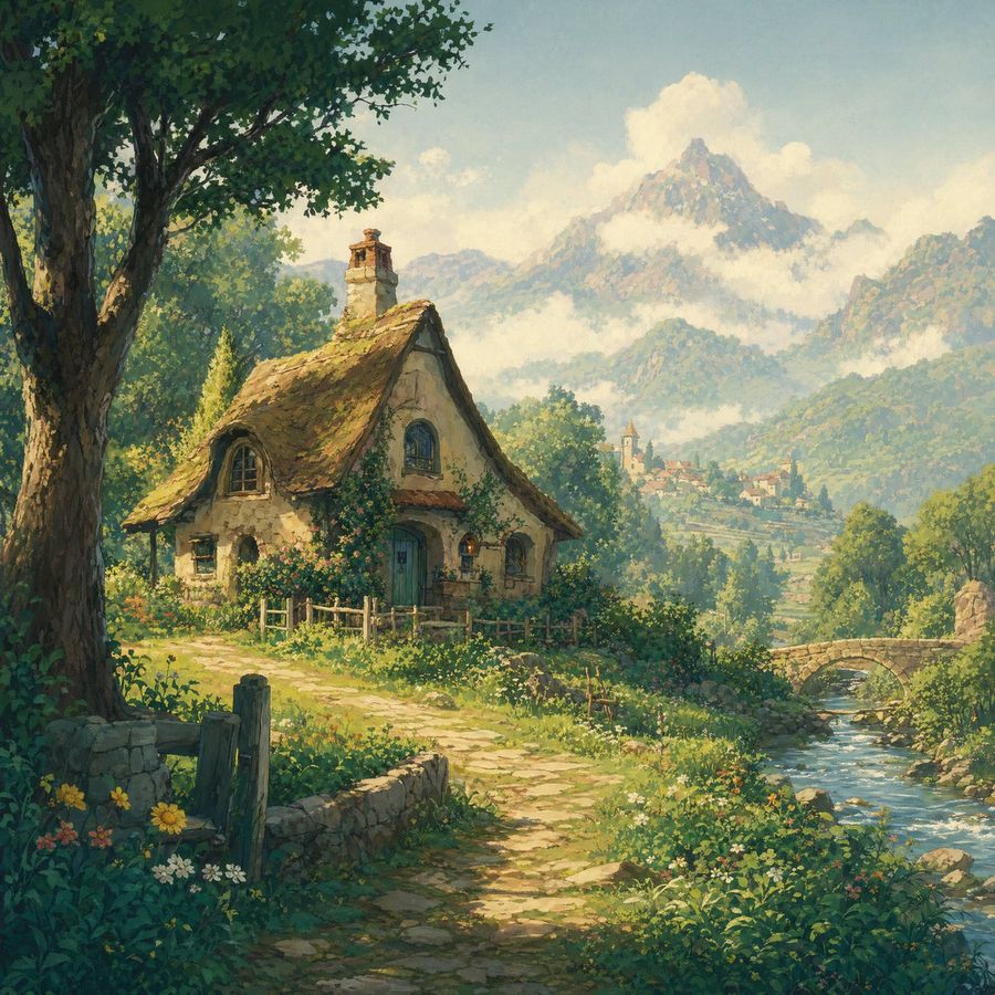 Fairytale Cottage In An Alpine Valley — GPT Image 2 image prompt example