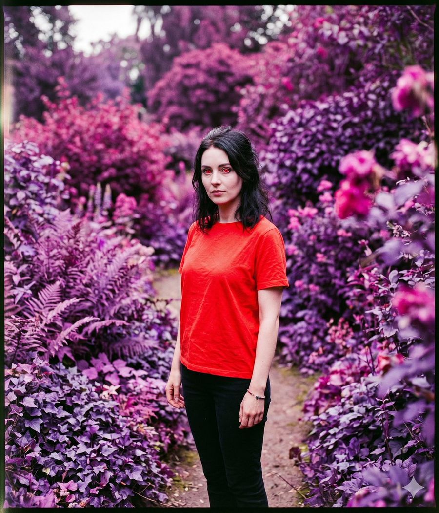 False Color Garden Portrait — GPT Image 2 image prompt example