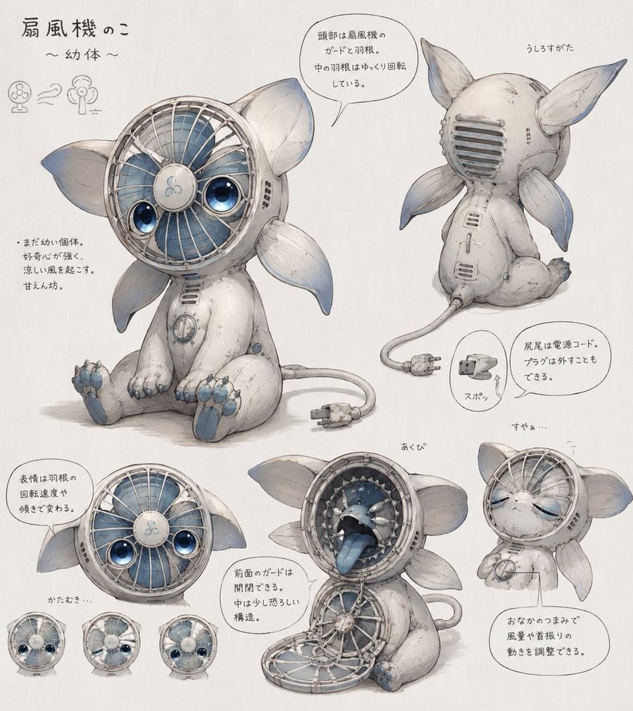 Fan Creature Concept Sheet — GPT Image 2 image prompt example
