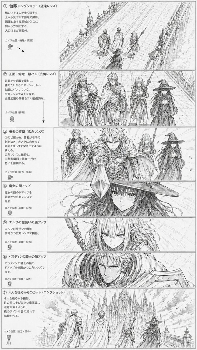 Fantasy Anime Storyboard Sheet — GPT Image 2 image prompt example