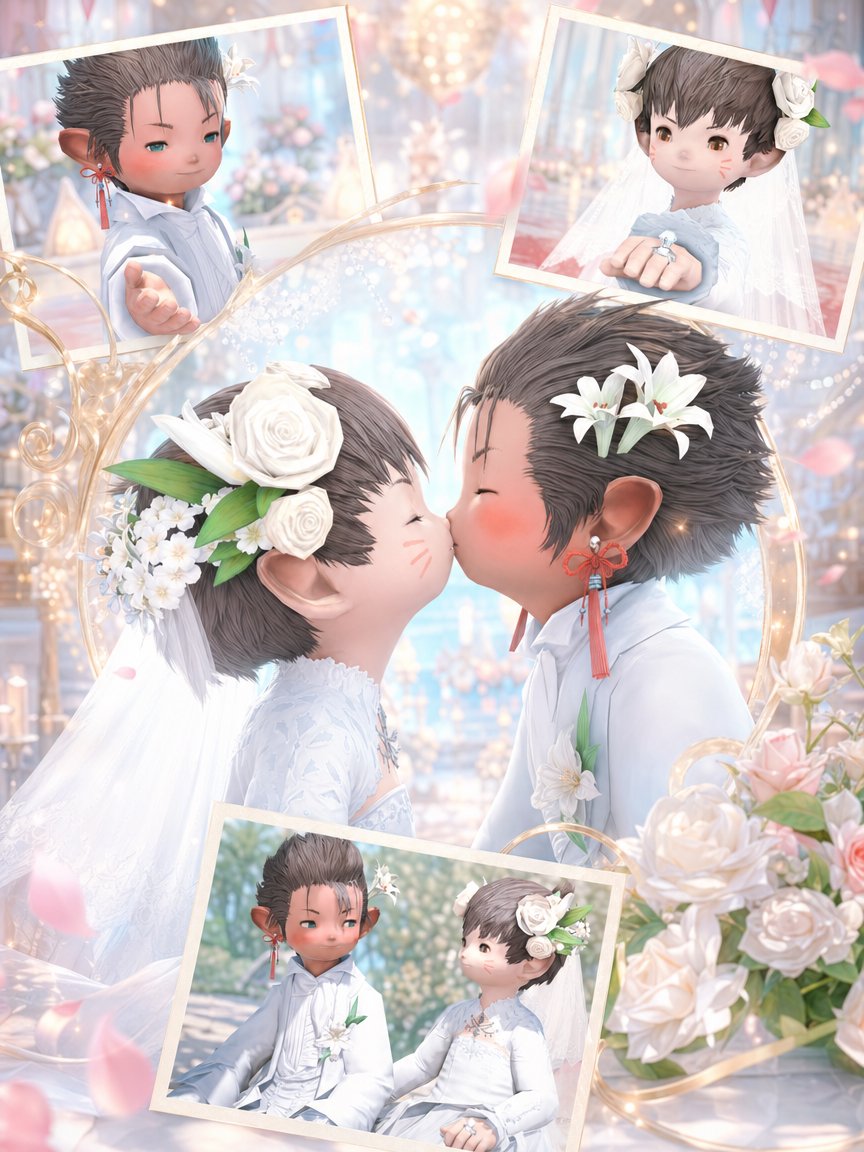 Fantasy Chibi Wedding Collage — GPT Image 2 image prompt example