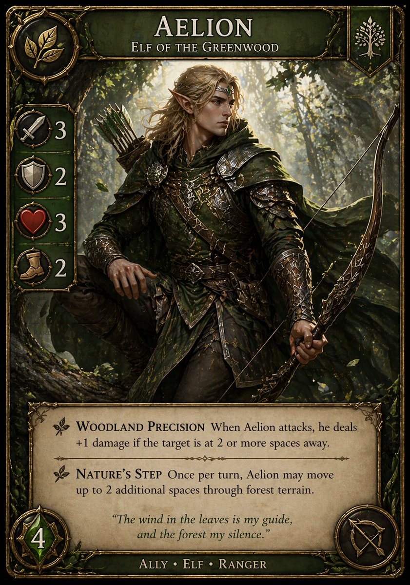 Fantasy Elf Ranger Trading Card — GPT Image 2 image prompt example